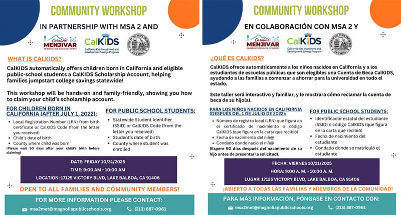 CalKIDS October 31 English &amp; Spanish