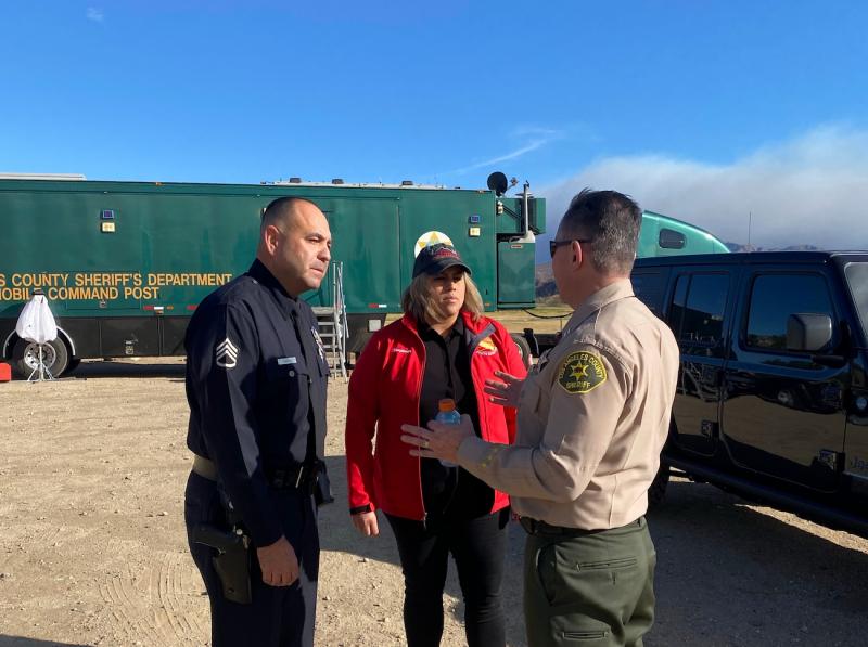 Menjivar at Mobile Command Station during January fires