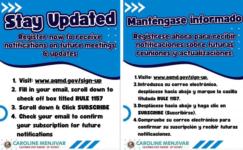 SC AQMD notifications English &amp; SC AQMD notifications Spanish