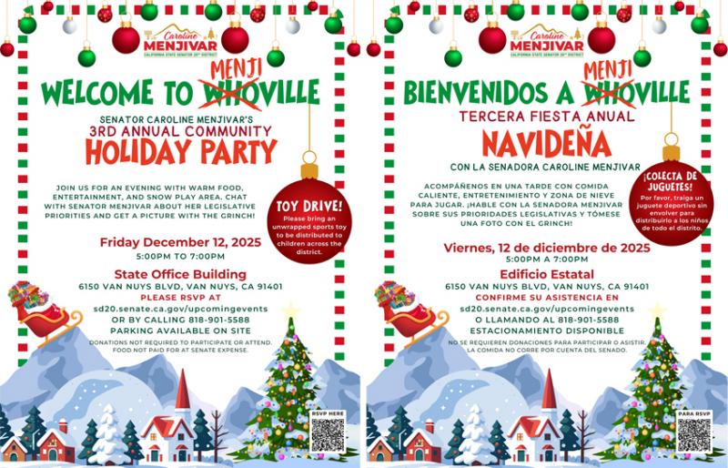Community Holiday Party Flyer English &amp; Spanish