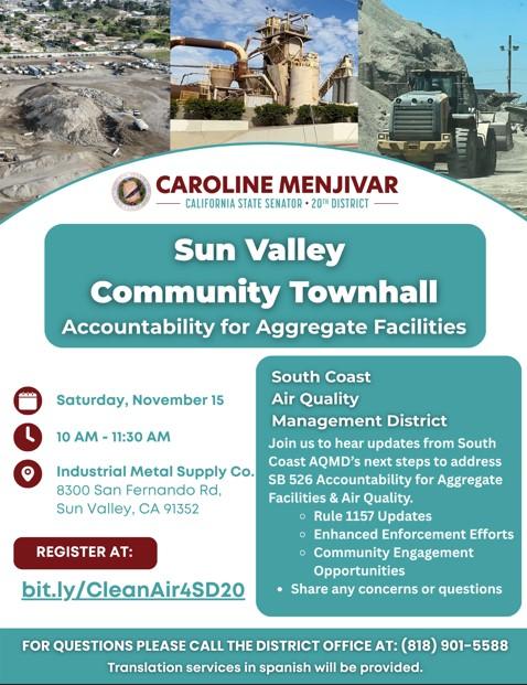 Sun Valley Town Hall with South Coast AQMD November 15